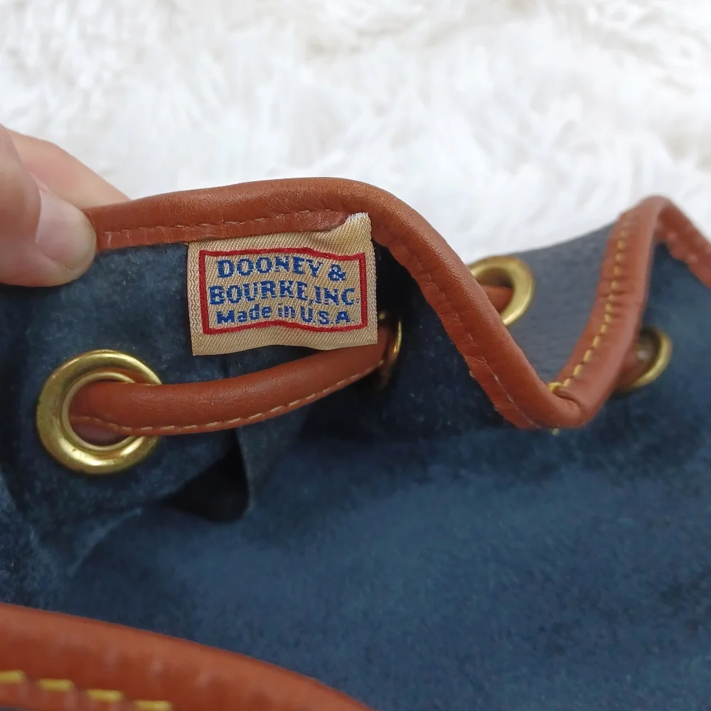 VTG Dooney & Bourke Navy and Brown Purse - Picture 7 of 16